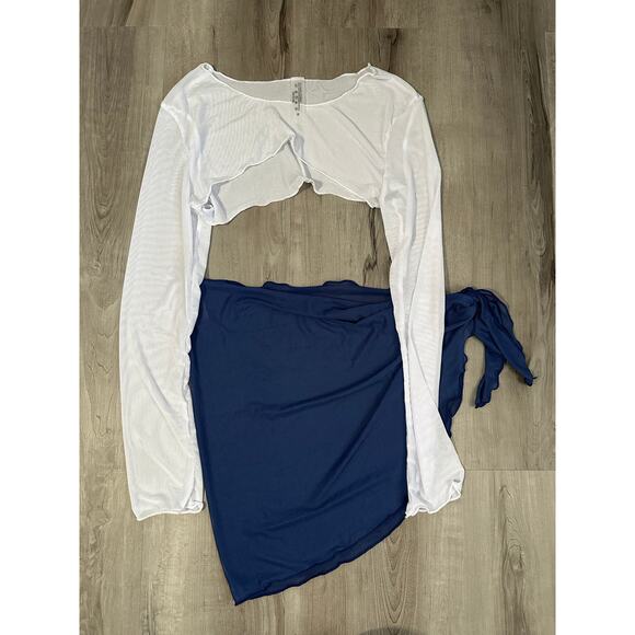 SHEIN Women's Bathing Suit Lot All‎ Size Medium + Wrap Skirt + Long Sleeve Top - Picture 6 of 6